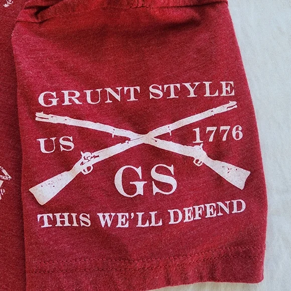 Grunt Style Whiskey Tango Foxtrot Patriotic Graphic Tee Red Men's Shirt Size M - Picture 4 of 6